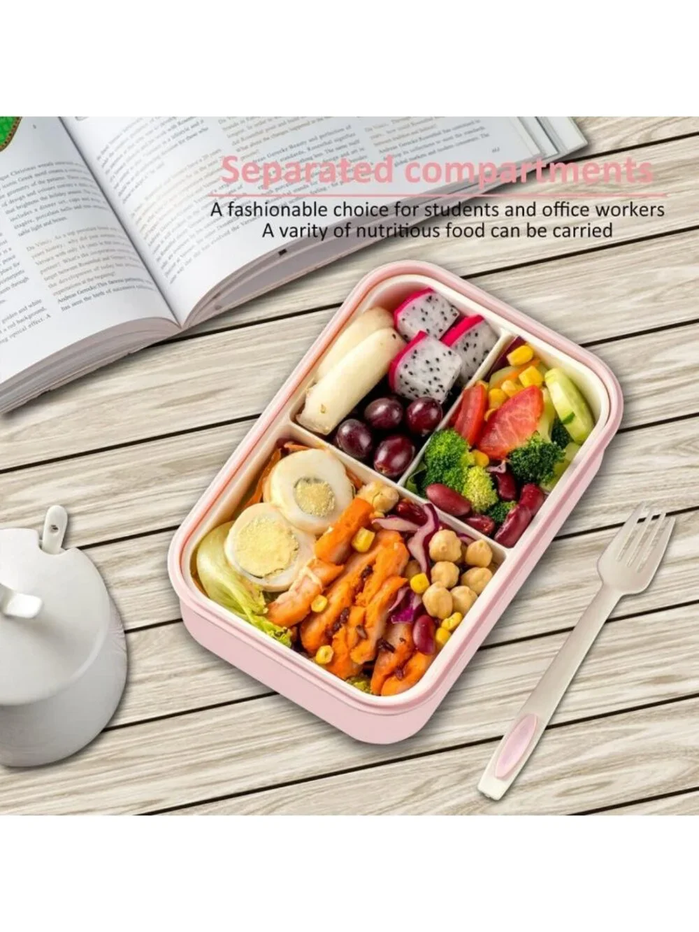 Durable 1100 ML Bento Lunch Box for Adults & Kids - BPA-Free, On-the-Go Meal